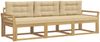 vidaXL Outdoor-Sofagarnitur mit Kissen 3 pcs Weiß und Beige Polyester 3385992 Bild 2