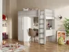 Vente-unique - NICOLAS Bett Holz, Platte GrauWeiß - B 110 cm x H 183,1 cm x L 205,2 cm Bild 2