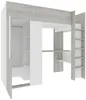 Vente-unique - NICOLAS Bett Holz, Platte GrauWeiß - B 110 cm x H 183,1 cm x L 205,2 cm Bild 5