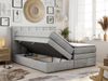 Boxspringbett 7-Zonen Taschenfederkernmatratze und Topper - PREMIUM-10-KING - 140x200cm - Hellgrau Velours - H4 Bild 2