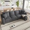 REDOM Ecksofa L-förmiges Samtsofa, mit aufklappbarem Stauraum, klappbare Rückenlehne mit Getränkehaltern 1 Teile Bild 4