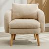 Relaxsessel 71x72x71 cm in Beige, Teddy-Stoff mit 14 cm Sitzkissen und Kissen Bild 3