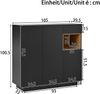 Schuhschrank 105 x 39,5 x 100,5 cm, schwarz/natur, mit Schublade, LED und verstellbaren Einlegeböden Bild 5