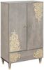 vidaXL Highboard Grau und Gold 60 x 33 x 100 cm Massivholz Mango 4018802 Bild 2