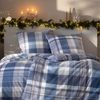 Estella Kuschel Flanell Bettwäsche 135x200 Ambros navy Karo hellblau 4473-655 Bild 5