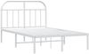 vidaXL Bettgestell mit Kopfteil Metall Weiß 135x190 cm 353683 Bild 3