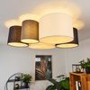»Monfalcone«, 5-flammige Deckenlampe aus Metall und Stoff in Schwarz/Grau/Weiß, Moderne Zimmerlampe mit Lichteffekt an der Decke, 5 x E27 max. 15 Watt, für LED Leuchtmittel geeignet Bild 4