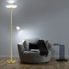 LED Stehleuchte, Glas, weiß, Flexoarm, messing, H 180 cm, GERRY Bild 5