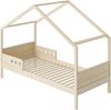 Bellabino 'Bela' Hausbett 90x200 cm mit Matratze, natur, Kiefer Massivholz, Montessori Kinderbett mit Rausfallschutz und Lattenrost Bild 2