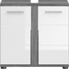 Waschbeckenunterschrank Blake - Rauchsilber / Weiß Hochglanz Bild 5