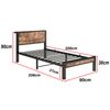 Metallbett 90×200 cm mit Stauraum unter dem Bett, Antikbraun/Schwarz, ohne Matratze Bild 5