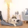 lionto Hundesofa, modernes Hundebett mit rutschfester Unterseite, abnehmbarem Bezug & Plüsch-Innenmaterial, 110x80 cm, grau Bild 3