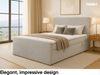 MEBLINI Boxspringbett MALTESE 160x200 cm mit Bettkasten – H4/Hellgrau Samt Polsterbett - Gepolstert Doppelbett mit Matratze und Topper - Polsterbett mit Stauraum - Bett mit Kopfteil – Stauraumbett Bild 3