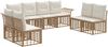 vidaXL Outdoor-Sofagarnitur 8 pcs Natürlich und Cremweiß Polyester 3437672 Bild 2