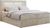 Boxspringbett - Polsterbett mit LED Kopfteil - GOLD-5 - 180x200cm - Beige Velours - H3 Bild 3