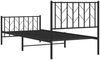vidaXL Bettgestell mit Kopf- und Fußteil, Metall schwarz, 90x190 cm Bild 4