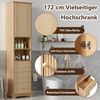 Flieks Badezimmer-Hochschrank 40 x 30 x 172 cm, Badschrank in Holzoptik mit 3 Schubladen & verstellbarem Einlegeboden, Naturholzfarbe Bild 5