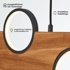 Brilliant Cheesy Pendelleuchte Holz - Moderne Pendelleuchte für Esstisch & Wohnzimmerlampe aus Holz, mit integrierter LED - Perfekte Küchenbeleuchtung - Metall & Holz - Mattschwarz/Holz-Finish Bild 4