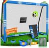 KESSER® Fußballtor für Garten robustes Outdoor Training Schusstraining UV-beständigem Netz, Stahlrahmen mit Polsterung, Erdhaken, Luftpumpe, Hüttchen, Montagezubehör für Kinder und Erwachsene Blau, 180cm, Ohne Torwand Bild 5