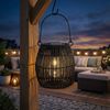 Levandeo® LED Solarleuchte, Solar Dekoleuchte Rund Schwarz Tischleuchte Akku Garten Beleuchtung Bild 4
