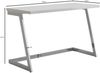 Schreibtisch 120x55x76 cm Hochglanz Weiß / Silber PC-Tisch mit Metallbeine, D... Bild 3