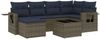 vidaXL 7-teiliges Gartensofa-Set mit Kissen, grau, Polyrattan 3220470 Bild 2