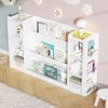Merax Kinderregal, Bilderbuchregal mit Stauraum, Kinderschrank & Kinderbuchregal, Holzmöbel für Kinderzimmer, Weiß, 140 x 30 x 95 cm Bild 3
