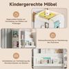 Merax Kinderregal, Bilderbuchregal mit Stauraum, Kinderschrank & Kinderbuchregal, Holzmöbel für Kinderzimmer, Weiß, 140 x 30 x 95 cm Bild 5
