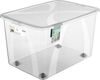 Rotho Aufbewahrungsbox Lona mit Deckel & Rollen 56,5 x 38,5 cm 50 L transparent Bild 2