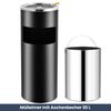 Runder Standaschenbecher für Draußen 30L - 25x61cm Stahl | Mülleimer mit Aschenbecher Abfalleimer mit Inneneimer Standascher Outdoor, Schwarz Bild 2