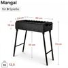 BIG-PAN Grillbesteck-Set Mangal Klappbar Holzkohlegrill 9 Spieße 2mm Stahl 70x33cm Schaschlik, (Mangalgrill, Schaschlikgrill zerlegbar), Outdoor Kohlegrill Picknick Garten Bild 3