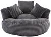 LVHOM XXL Sitzsack Cord mit 3 Kissen, Lazy Sofa Kuschelig & Atmungsaktiv, Memory Foam Split, 108x108x52cm Bild 2