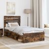 vidaXL Bettrahmen Geräucherte Eiche 90 x 200 cm Massives Kiefernholz 3411459 Bild 3
