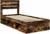 vidaXL Bettrahmen Geräucherte Eiche 90 x 200 cm Massives Kiefernholz 3411459 Bild 4