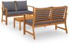 vidaXL 3-tlg. Garten-Lounge-Set mit Auflagen Massivholz Akazie 3057789 Bild 2