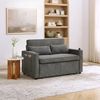 Schlafsofa 3-in-1 73cm×195cm×134cm mit USB-Ladeports – 2-Sitzer aus Holz und Stoff in Dunkelgrau Bild 4