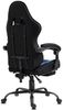 Delman Gaming-Stuhl, ergonomischer Bürostuhl mit 2-Punkt-Massagefunktion, Fußstütze und Kopfstütze, Stoffbezug, Blau Bild 5