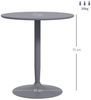 HOMCOM Esstisch 70x70 cm rund Küchentisch für 2 Personen Esszimmertisch mit Stahlbein, Rutschfester Fußauflage Säulentisch moderner Kaffeetisch für Küche, Esszimmer und Wohnzimmer Grau Bild 3