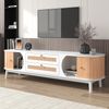 TV-Schrank 170 x 39,5 x 46 cm aus MDF in Weiß/Holzoptik mit Rattan-Schubladen Bild 5