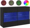 vidaXL TV-Wandschrank mit LED Schwarz Eichen-Optik 98,5 x 30 x 60,5 cm 8000987 Bild 4