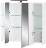 Badezimmerspiegelschrank >2754< 3 Spiegeltüren, Türdämpfung, Weiß - 76x71x23cm (BxHxT) Bild 2