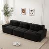 3-Sitzer Modulsofa H 69 x T 293 x B 104 cm aus Cord in Schwarz mit 74 cm Sitztiefe, boneless Design Bild 3
