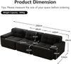 3-Sitzer Modulsofa H 69 x T 293 x B 104 cm aus Cord in Schwarz mit 74 cm Sitztiefe, boneless Design Bild 5