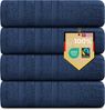 4er Set Handtücher Plain dunkelblau 50x100 - Farbe: Dunkelblau, Größe: 50x100 Bild 2