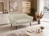 Polstersofa PIRS 2 Skandinavisches Sofa 2-Sitzer, Sofa mit Wellenfederung, Breite 140 cm, schwarze Füße Hoher Sitzkomfort - Beige Velvet Bild 4