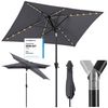 Sekey Sonnenschirm 210 x 140 cm Aluminum Sonnenschirm Rechteckig Marktschirm mit Kurbel, LxB: 210,00x140,00 cm, mit/ohne LED-Lichtern, Sonnenschutz UV50+, Gartenschirm Knickbar Bild 2