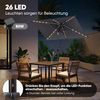 Sekey Sonnenschirm 210 x 140 cm Aluminum Sonnenschirm Rechteckig Marktschirm mit Kurbel, LxB: 210,00x140,00 cm, mit/ohne LED-Lichtern, Sonnenschutz UV50+, Gartenschirm Knickbar Bild 4