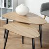 Casâme Set von 2 ineinander greifenden Tischen mit Metallbeinen - Helles Holz Bild 5