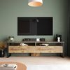 Dmora Fernsehschrank Khartum, Ständer für Wohnzimmerfernseher, Niedriges Wohnzimmer-Sideboard, TV-Ständerbasis, 180x36h56 cm, Eiche Bild 4