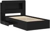 vidaXL Bettgestell mit Stauraum Schwarz 75x190 cm Holzwerkstoff 3433801 Bild 3